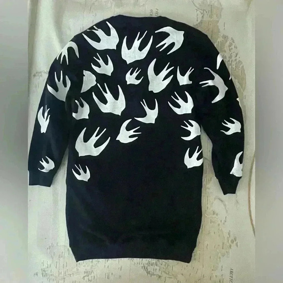 MCQ Alexander McQueen Swallow Sweatshirt Dress Small - Picture 7 of 14